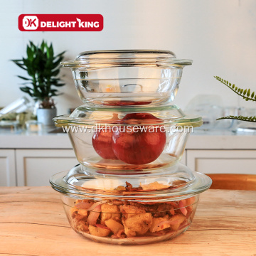 High Borosilicate Glass Casseroles Large Cooking Pots